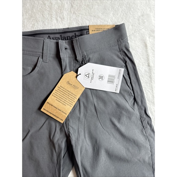 Avalanche Woven Stretch Pant 4 Way Relax Fit Flex Waist Men's Pant Gray 30 X 32 - Picture 5 of 9